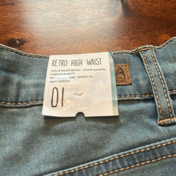 Garage Retro High Waist Blue Jean Shorts Size 01 - Picture 4 of 7